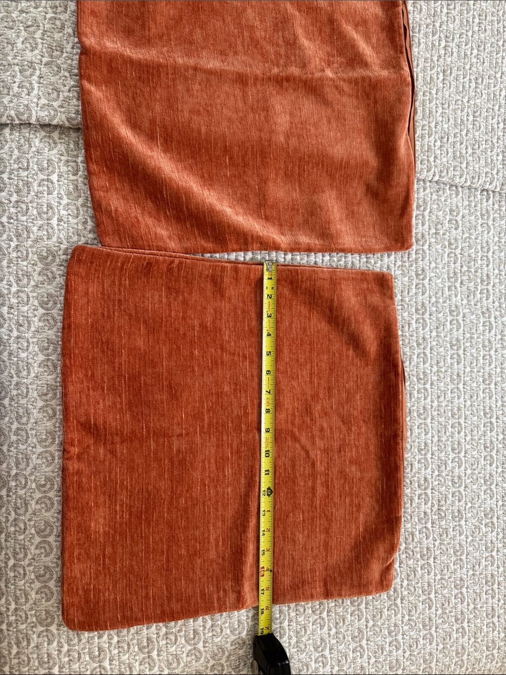 2 chenille pillow covers 18x18 in Rust Orange